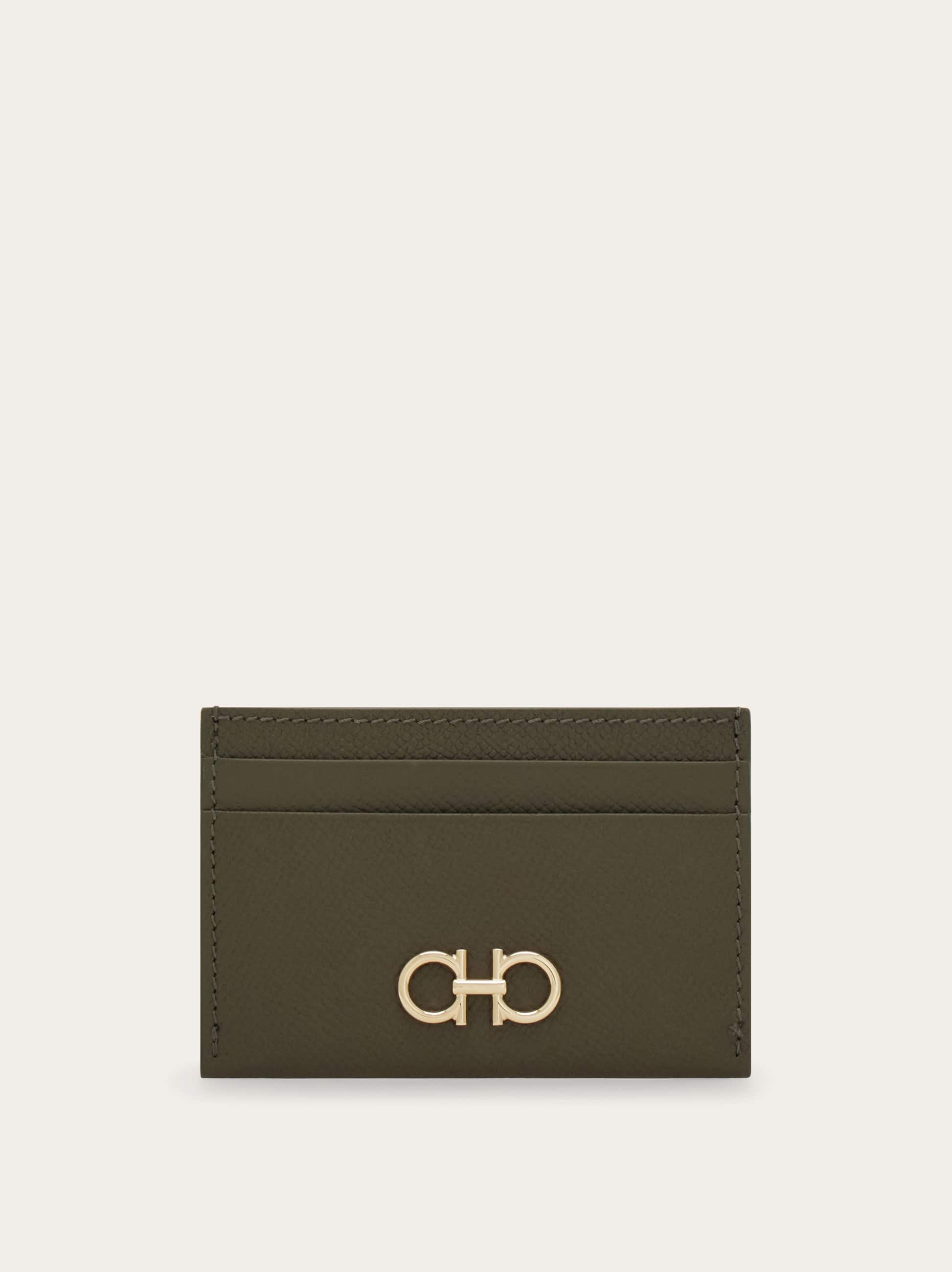 Ferragamo Gancini Credit Card Holder In Green