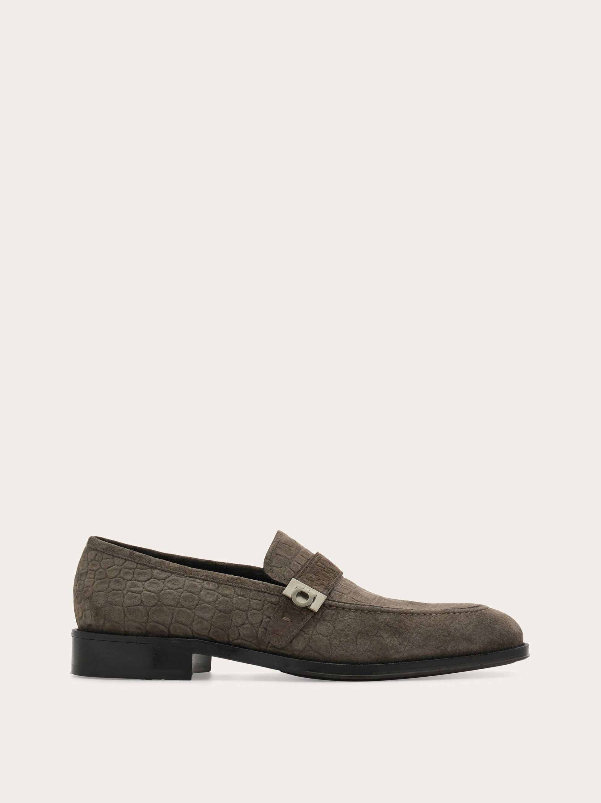 Ferragamo Men Loafer with Hug buckle Grey Size 7