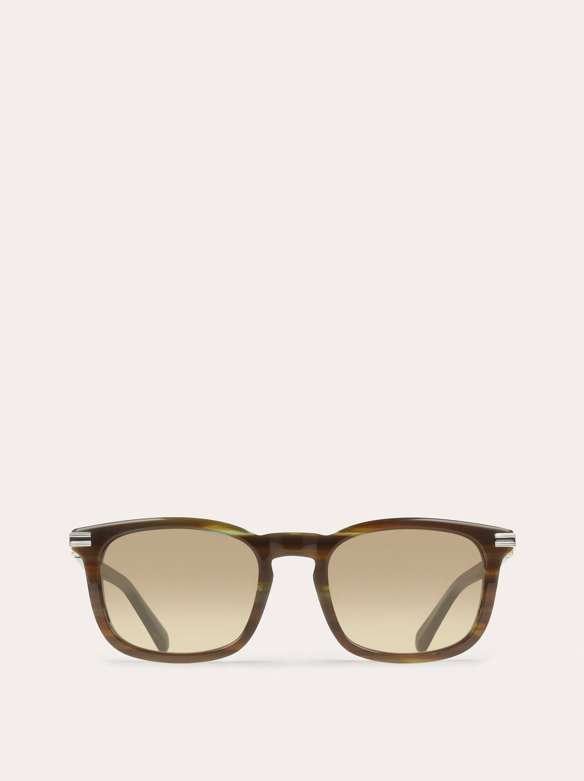 Ferragamo Uomo Occhiali da sole squadrati Marrone